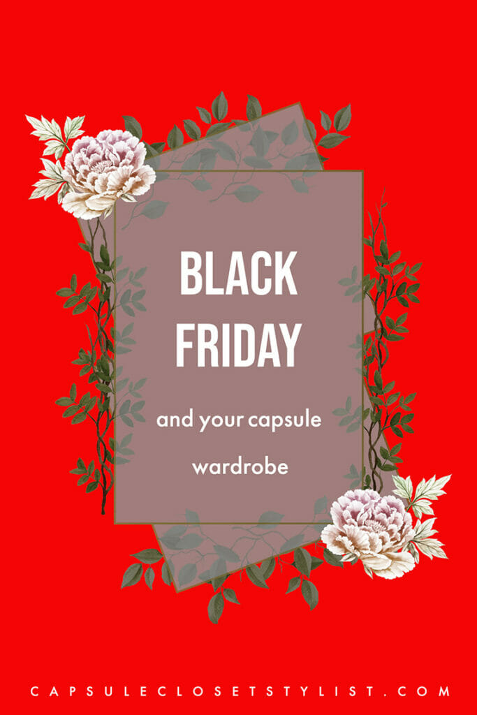 red background with Black Friday and your capsule wardrobe in text