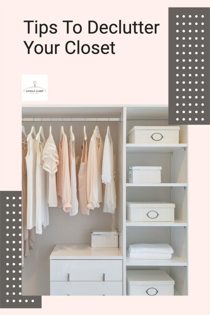 a curate closet on a pink background
