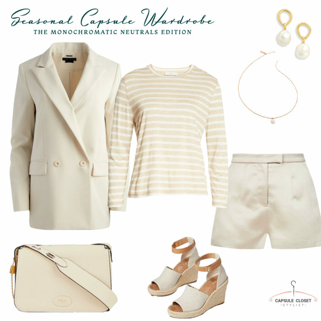 Spring Capsule wardrobe outfit 2022 Monochromatic