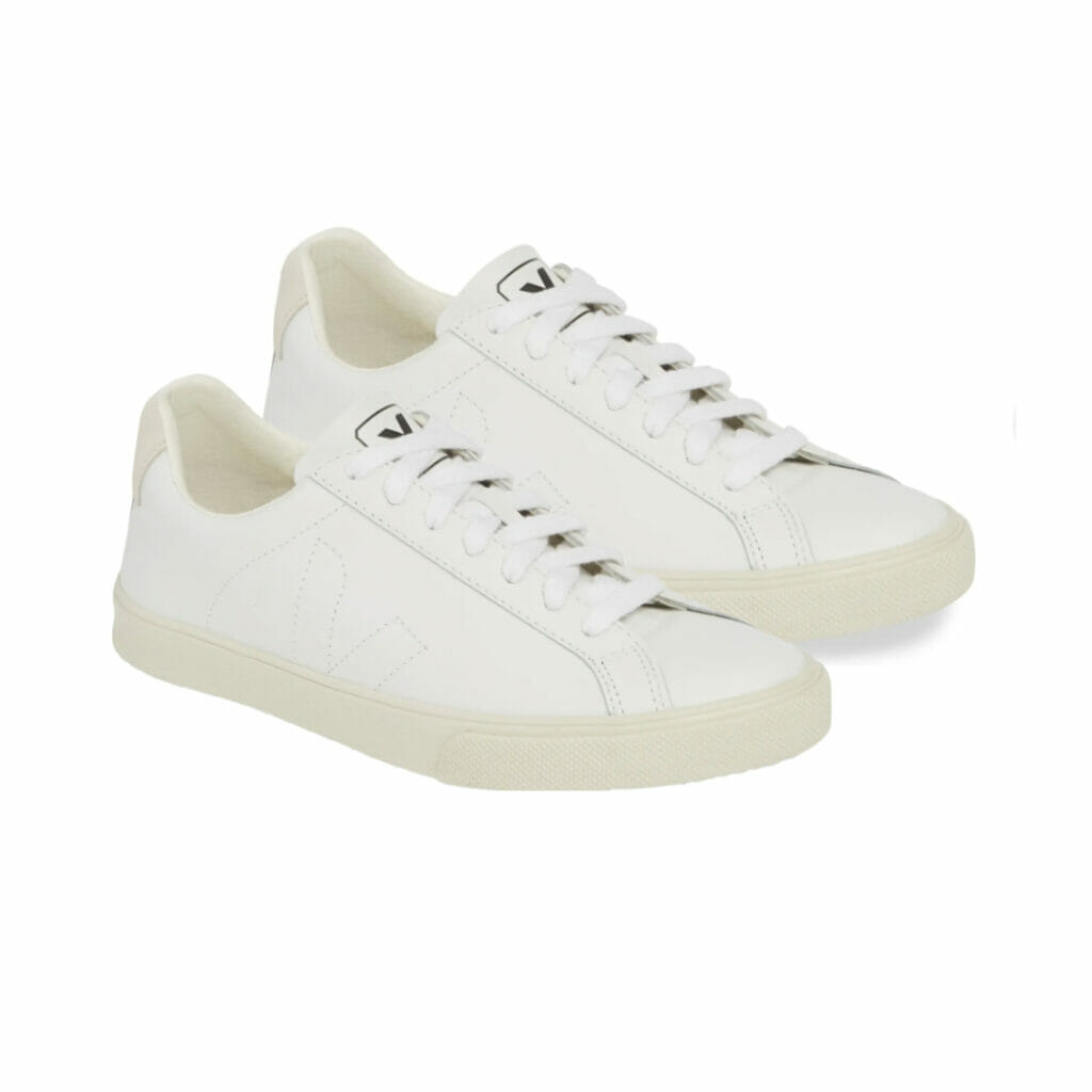 white recycled veja trainers