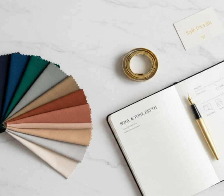 A colour palette fan and notebook for colour and silhouette analysis